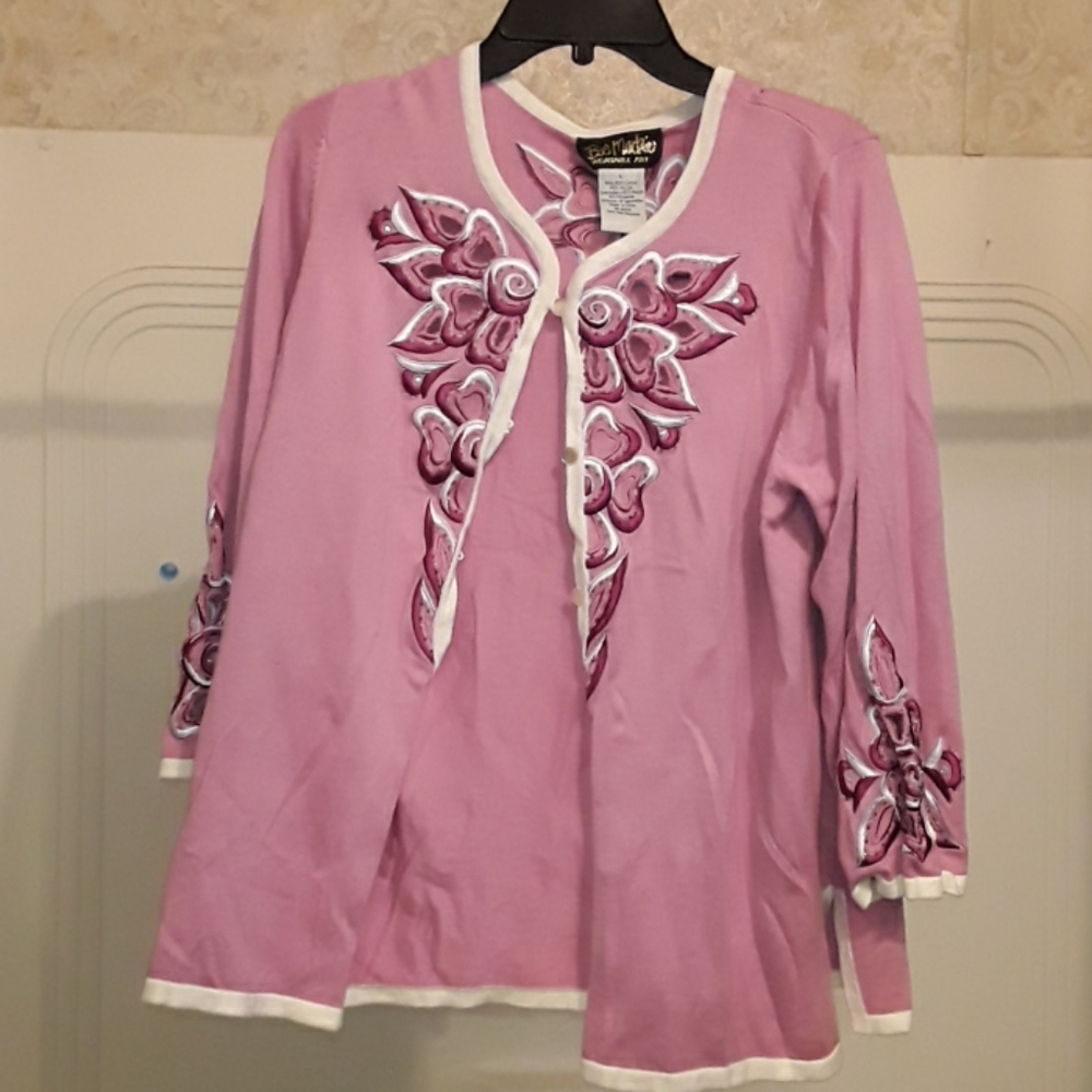 Bob Mackie Pink Sweater L